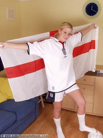 Blonde British PAWG Strips Off Her Soccer Shorts and Socks in the Gym