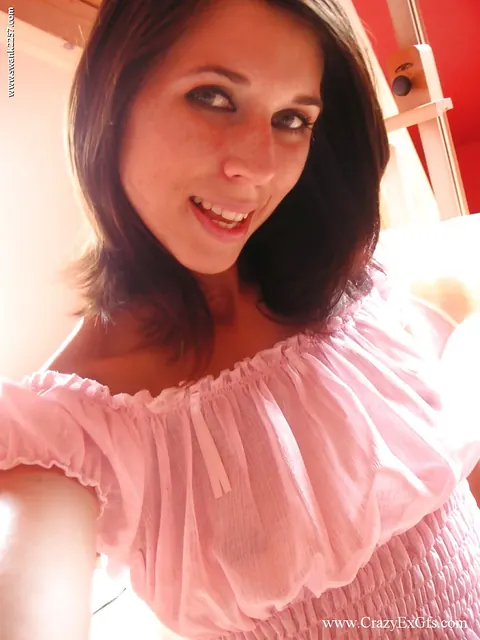 Slim Brunette Peels Off Her Clothes and Spreads Her Pussy – photo 1 of 16