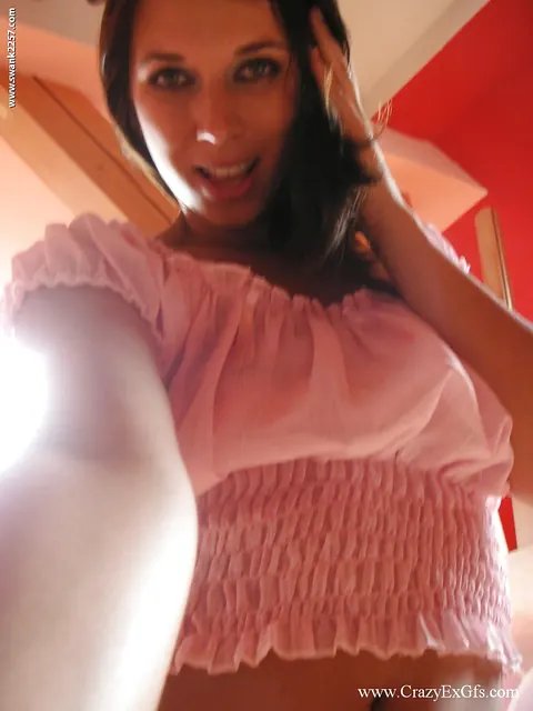 Slim Brunette Peels Off Her Clothes and Spreads Her Pussy – photo 4 of 16