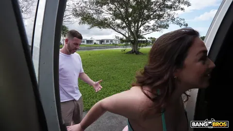 Busty Curvy MILF Sucks Cock and Takes Anal in the Car – photo 5 of 21