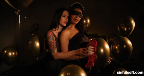 Scarlett Alexis: Busty Asian Brunette Takes Anal in Threesome with Stockings – photo 3 of 21