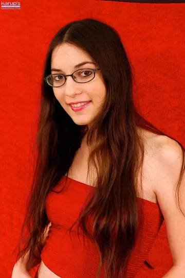 Brunette in Glasses Strips Off Her Panties and Spreads