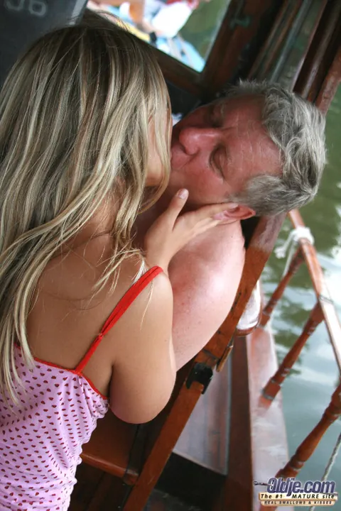 Mia Leone: Czech Blonde Sucks Old Captain and Gets Fucked Standing on a Boat – photo 7 of 20