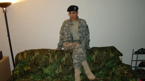 Woman Strips Off Her Combat Uniform and Poses in Panties – photo 4 of 15