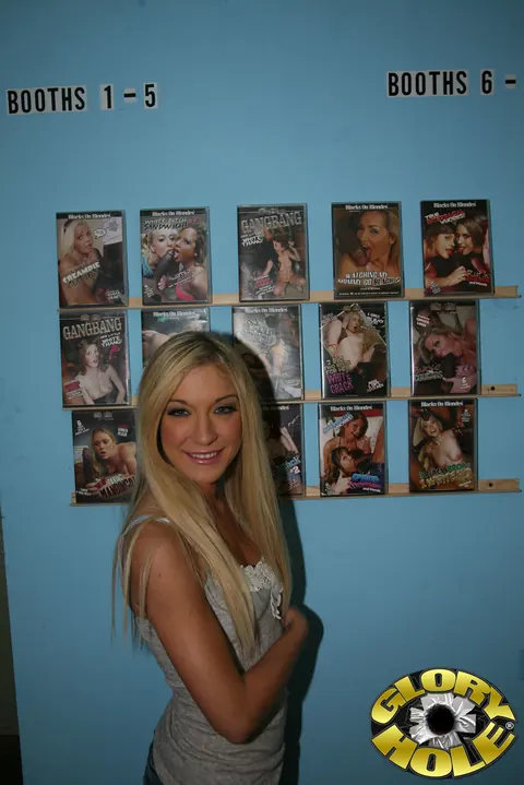 Amy Brooke: Slim Blonde in Boots Sucks BBC and Gets Fucked at Gloryhole – photo 1 of 21