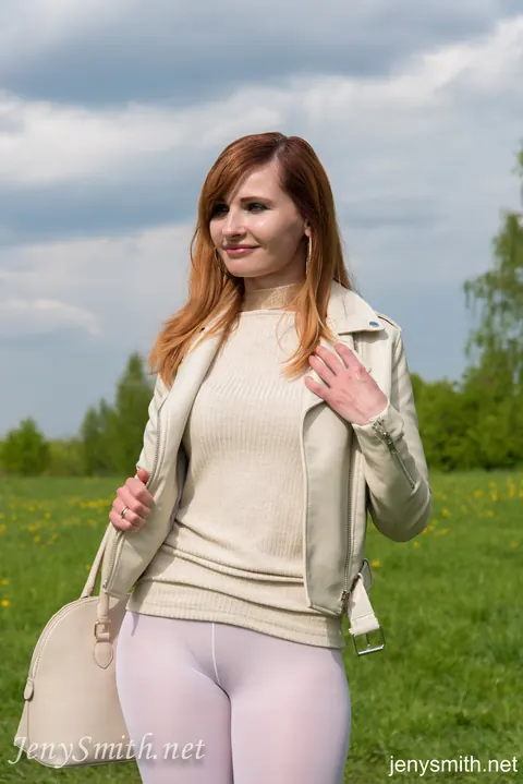 Jeny Smith: Thick Russian Redhead Poses Pantyless in Pantyhose and Boots in the Forest – photo 10 of 16