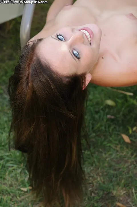 Callie West: Brunette Amateur Bares All in the Backyard Garden – photo 18 of 21