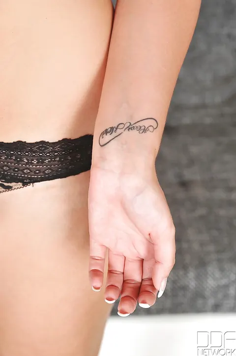 Juliette Vandory: European Brunette in Lingerie Pulls Panties Aside to Spread Her Labia – photo 5 of 16