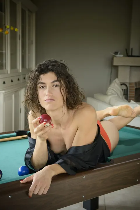 Amber Nevada: Thick Spanish Lesbians Finger and Lick Pussy on the Pool Table – photo 2 of 21