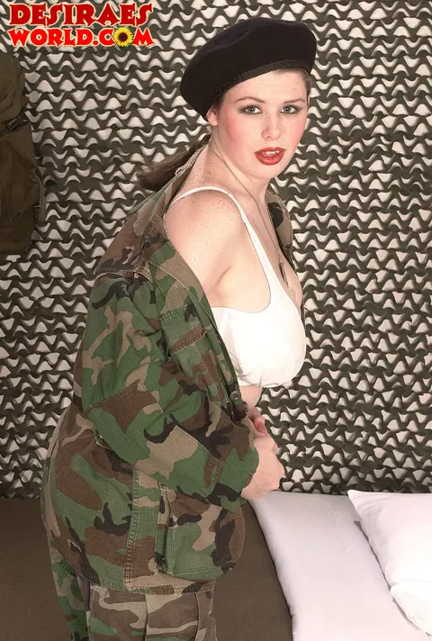 Desirae: Curvy Brunette MILF Strips Off Her Uniform to Show Her Big Natural Tits – photo 7 of 16