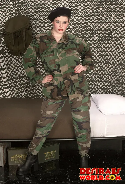 Desirae: Curvy Brunette MILF Strips Off Her Uniform to Show Her Big Natural Tits – photo 3 of 16
