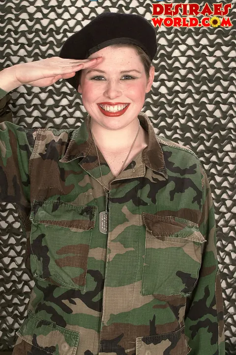 Desirae: Curvy Brunette MILF Strips Off Her Uniform to Show Her Big Natural Tits – photo 2 of 16
