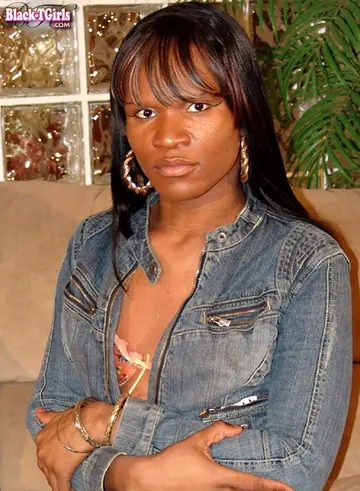 Hairy Ebony Trans Woman Strokes Her Cock to Cum