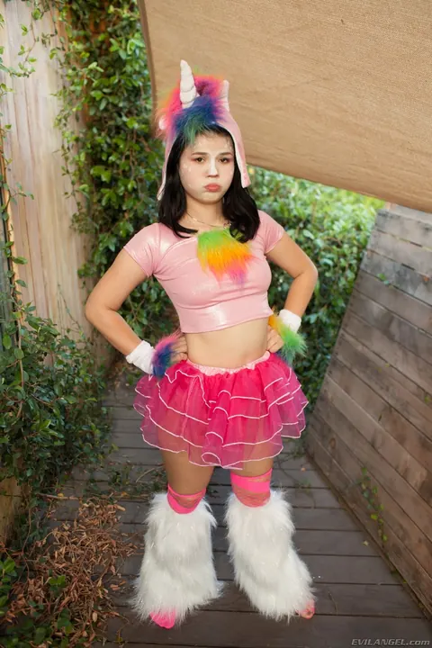 Yhivi: Slim Brunette in Cosplay Skirt Shows Her Natural Tits and Ass – photo 2 of 12