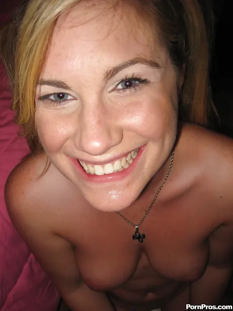 Hayden Night: Amateur Blonde with Big Natural Tits Sucks Balls and Swallows His Load – photo 15 of 16