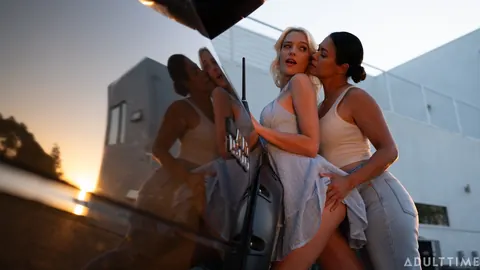 Dana Vespoli: Asian MILFs Kiss, Lick and Finger Each Other in a Car – photo 1 of 21