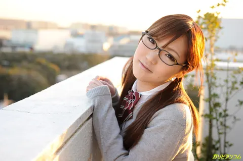 Ami Ishihara: Petite Japanese Redhead Takes Anal Creampie in Glasses – photo 1 of 20