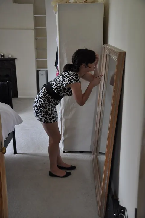 European Brunette in Black Stockings Sucks Cock – photo 1 of 12
