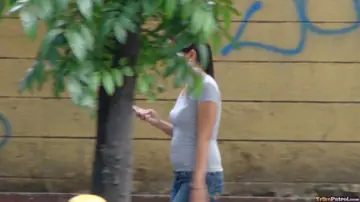 Filipina Brunette Gives a Blowjob and Gets Fucked Doggy Style Outdoors