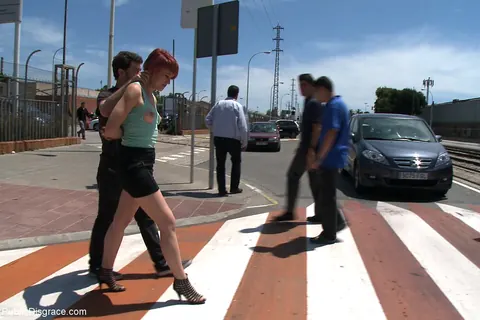 Yakima Squaw: Redhead in a Skirt Deepthroats and Takes Anal Outdoors in Bondage – photo 7 of 21