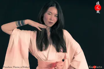 Asian Brunette Bound in Rope Wearing Panties