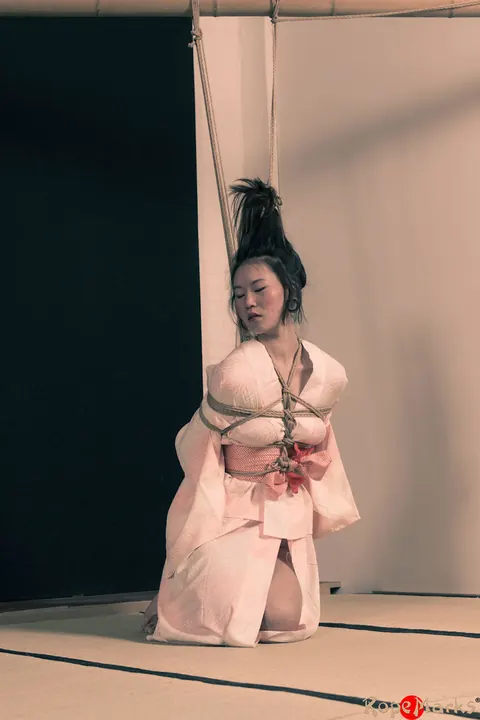Asian Brunette Bound in Rope Wearing Panties – photo 13 of 16
