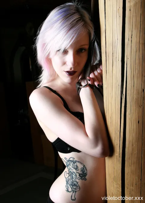 Violet October: Slim Blonde Bound in Lingerie for Lesbian Bondage Play – photo 5 of 15