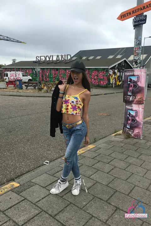 Lily Adams: Slim Petite Brunette Strips Out of Her Jeans and Spreads Outdoors – photo 8 of 21