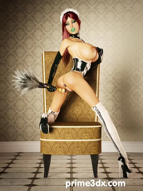 Busty Redhead in Latex Pulls Material Aside and Spreads – photo 12 of 21
