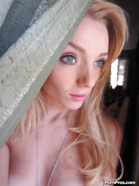 Ally Winters: Slim Blonde in Heels Pulls Labia Apart to Show Her Shaved Pussy – photo 1 of 16