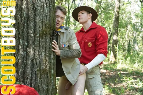 Older Man Fucks Twink Bareback Doggy Style in the Woods – photo 16 of 20