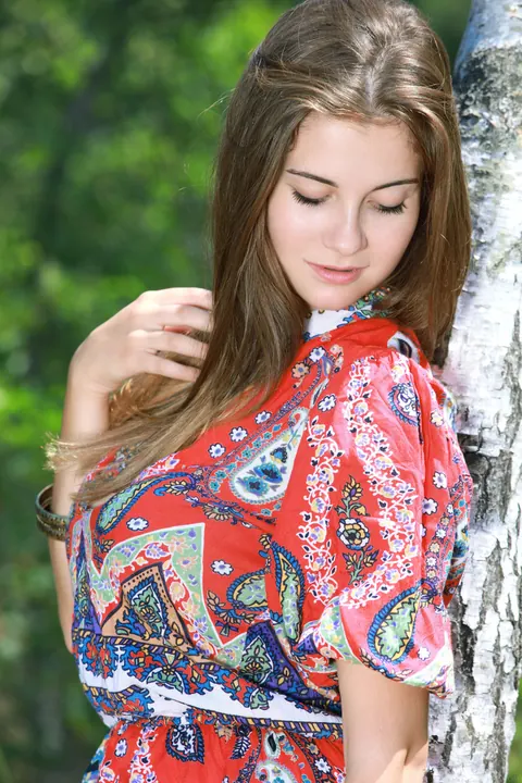 Marta E: Tall Ukrainian Brunette Strips Out of Her Dress Outdoors – photo 2 of 21
