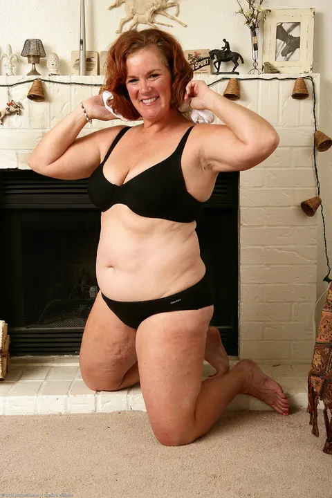 Chubby Redhead MILF Strips and Shows Her Hairy Pussy – photo 9 of 20