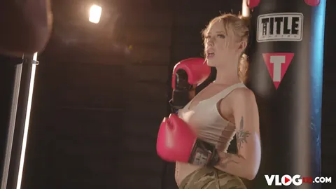 Marilyn Johnson: Blonde in Boxing Gloves Gives a Deepthroat Before Interracial Anal – photo 1 of 15