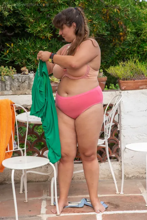 Australian BBW with Big Tits Flashes Outdoors in Panties – photo 14 of 20