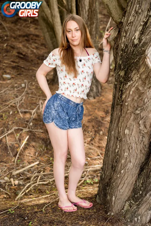 Trans Woman Removes Her Panties Outdoors – photo 2 of 16