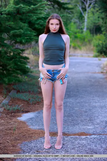 PAWG in High Heels Strips Out of Her Shorts on the Path