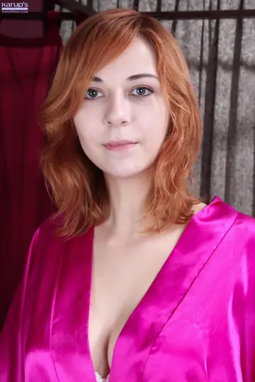 Nancy Reid – Pale Russian Redhead Undresses and Uses a Dildo