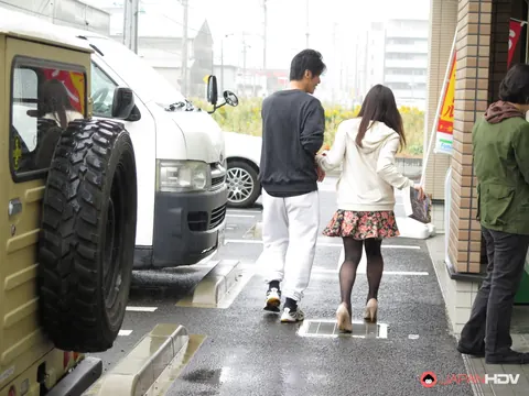 Mikoto Mochida: Japanese Brunette Sucks Cock Outdoors in a Skirt – photo 8 of 15