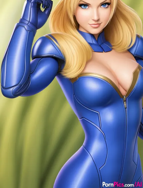 AI-Generated Busty Babe with Short Hair Poses – photo 10 of 10