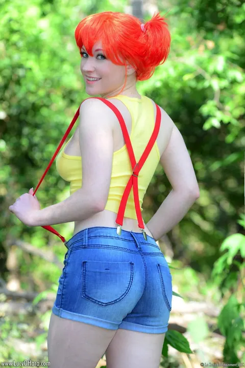 Lucy OHara: Busty Redhead Strips Out of Her Costume and Shorts in the Forest – photo 4 of 15