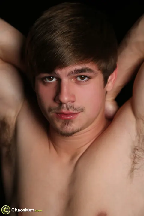 Hairy Brunette Man Poses Nude on the Bed – photo 10 of 21