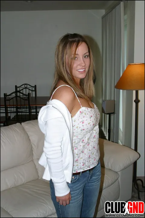 Thick Redhead with Big Tits Poses and Strips Out of Her Jeans – photo 2 of 12