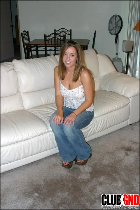 Thick Redhead with Big Tits Poses and Strips Out of Her Jeans – photo 3 of 12