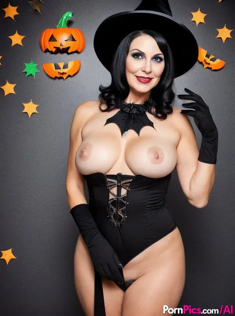 AI-Generated Curly MILF with Big Tits Spreads Her Pussy – photo 9 of 10
