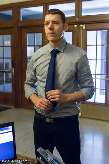 Tall Redhead MILF Dominates Businessman in the Office