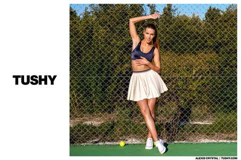 Alexis Crystal: Czech Brunette Strips by the Pool for Tennis and Anal – photo 2 of 20
