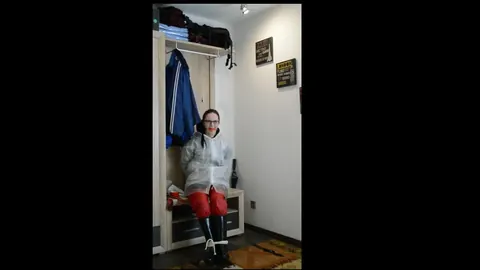 Woman in Latex and Boots Does Self Bondage in Glasses – photo 16 of 16