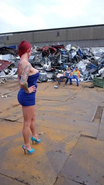 German Redhead MILF with Tattoos Takes a Cumshot in a Threesome