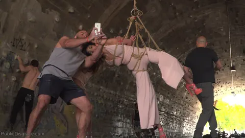 Frida Sante: Tall Tattooed Brunette in a Skirt Takes Public BDSM Anal – photo 7 of 20